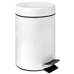 García de Pou Poubelle à Pedale avec Réceptacle Intérieur 20 L 29,5 x 44 cm Blanc Acier