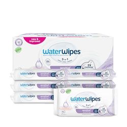WaterWipes Soothing Clean Baby Wipes, 360 Count (6 Packs), 99% Water-Based Wipes with Botanical Extract, Unscented, Packaging May Vary