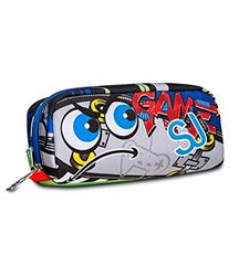 SJ GANG STYLE JAM GANG Sj Gang Estuche Escolar Ovalado 1 Compartimiento – Sj Gang Caritas Soporte para bolígrafo, Niños y adolescentes, Green, Talla única