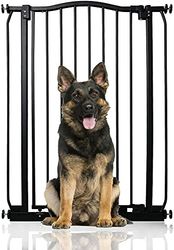 Bettacare Extra Tall Curved Top Gate, 71cm - 80cm, Matt Black, 100cm Tall, Pressure Fit Pet Gate for Dog and Puppy, Easy Installation