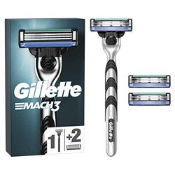 Gillette Mach3 Rasoir Pour Homme, Rasoir + 2 Lames de Recharge [OFFICIEL]