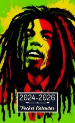 Pocket Calendar 2024-2026: Two-Year Monthly Planner for Purse , 36 Months from January 2024 to December 2026 | Stylized portrait | Bob Marley | Jean-Michel Basquiat