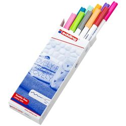 edding 4600 rotulador textil - juego de 10 colores (divertidos) - punta redonda de 1 mm - rotuladores textiles permanentes para dibujar en tejidos, resistentes a lavados de hasta 60 °C
