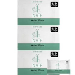 Naïf Lingettes Sans Plastique - 1296 unités (24 paquets x 54 lingettes) - Pour les fesses, le corps et les joues de bébé - Ingrédients naturels - Sans microplastiques