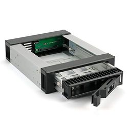 FANTEC BP-T3525 SAS I,II + SATA I,II,III - Cornice di ricambio per un HDD o SSD da 3,5"/2,5" in un alloggiamento da 5,25" Supporto per disco rigido in alluminio, colore nero