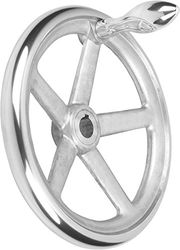 A Levetta ruota manuale con scanalatura alluminio, Komp: alluminio, D2 = 30, D1 = 315, 1 pz, k0160.3315 X 30