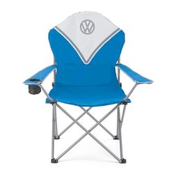 Board Masters Collection VW - Volkswagen Chaise de Camping Deluxe Pliante avec Sac de Transport dans Le Design T1 Combi 105 cm (Classic Combi/Bleu)