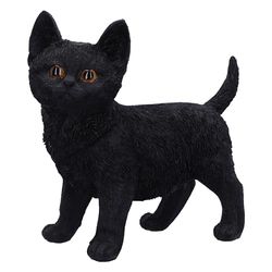 Nemesis Now Charmed Companion 20 cm, żywica, czarna, figurka kota, ozdoba czarnego kota, prezent dla kota kolekcjonerskiego, odlewana w najlepszej żywicy, fachowo ręcznie malowana