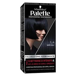 Schwarzkopf, Palette Colorazione Permanente, Tinta per Capelli, Crema Colorante Professionale, Copertura dei Capelli Bianchi, Sistema Anti-danni, Tonalità 1-4 Nero Blu