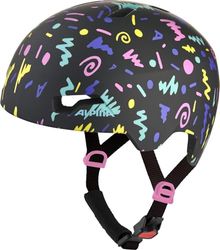 ALPINA HACKNEY, black-confetti matt, 47-51 cm, robuuste fietshelm voor kinderen, individueel aanpasbaar