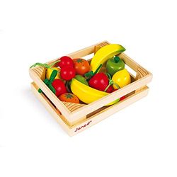 Janod - Caja con 12 Frutas de Madera, para Jugar A Tomar el Café, A Cocinar O A las Tiendas - Desde Los 3 Años, J05610