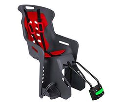 Nfun Animé Siège arrière avec Fixation de Cadre Unisex-Baby, Graphite/Rouge, Seulement