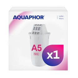 AQUAPHOR Cartucho de filtro A5 Pack de 1 con magnesio – Reduce cal, cloro y otras sustancias indeseadas del agua potable - Compatible con Aquaphor Provence, Prestige, Smile