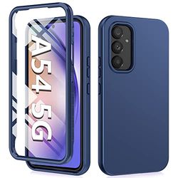 FNTCASE Hoesje voor Samsung Galaxy A54 5G: zachte TPU siliconen hoes met bumper 360 schokbestendig anti-kras hoesje schokbestendige, transparante A54-hoesjes
