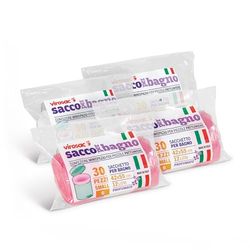 Bolsas pequeñas para cestas de baño – Paquete de 4 x 30 (60 blancas; 60 rosas)