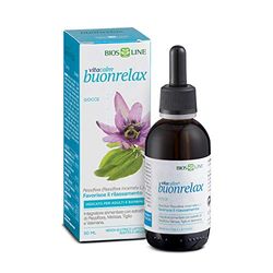 BIOS LINE VitaCalm Buonrelax, Integratore sonno con estratti di Passiflora, Melissa, Tiglio e Valeriana, Integratore rilassante per favorire il sonno e combattere l'agitazione, Senza glutine, 50 ml