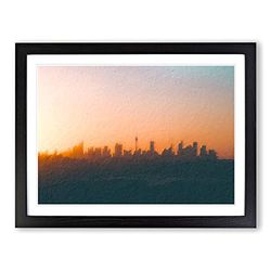 The Sydney Australia Skyline By Modern Art Framed Wall Art Print, Ready to Hang Picture for Living Room Bedroom Home Office Décor, Black A3 (46 x 34 cm)