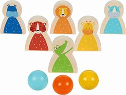 GOKI- Juego de Bolos Animales Salvajes. Wilde Pelotas para bebés, Multicolor (56661)