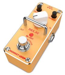 MONKEY LOOP ML-DD1 - Effektpedal för elgitarr - Fördröjningspedal med fördröjningsjustering, effektintensitet och feedback - Signalkvalitet med True Bypass - 23 mA förbrukning (DC 9V)