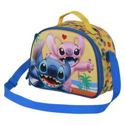 Disney, Bolsa Portamerienda 3D Unisex Kids, Azul Lilo y Stitch, One Size