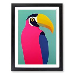 Toucan Abstract Vol.4 Framed Wall Art Print, Ready to Hang Picture for Living Room Bedroom Home Office, Black A2 (48 x 66 cm)