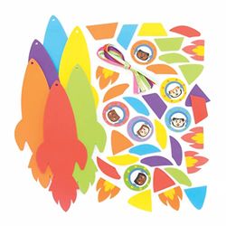 Baker Ross FE701 Raket bladwijzer knutselset voor kinderen- Pak van 6, maak en versier je eigen kleurrijke bladwijzer voor kinderen, knutsel activiteit voor kinderen om te maken en te decoreren.