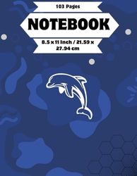 Notebook 8.5 x 11 inches ( 21.59 x 27.94 cm ) / 103 pages - for School, Drawing, Education, Work.: Dolphin 8.5 x 11 inches / 21.59 x 27.94 cm / for students, artists, architects, scientists.