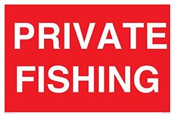 Privat fiskeskylt - 600 x 400 mm - A2L