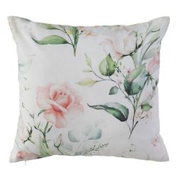 BigBuy Home Cojín Blanco Rosas 45 x 45 cm
