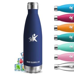 Termisk flaska, 750 ml vattenflaska, BPA-fri, vattenflaska i rostfritt stål, läckagefri, termisk vattenflaska, 18/8 rostfritt stål, vattenflaska för löpning, camping, fitness, vandring