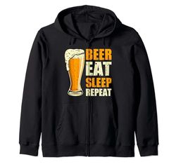 Comer dormir beber cerveza repetir regalo Sudadera con Capucha