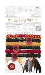 Harry Potter - Set of 4 Hair Bands - Easy Hairstyle - Official Hogwarts School Accessory - House Gryffindor
