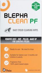 Blephaclean PF Daily Eyelid Wipes - Gentle Cleansing for the eyelids and skin around the eyes | Suitable for Babies (over 3 months old), children & adults | 20 Sterile Plastic-Free Wipes