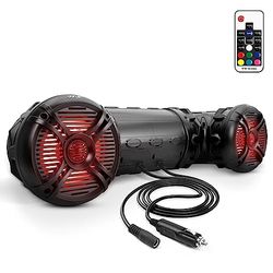 Pyle Altoparlanti Bluetooth da 800 Watt, Casse Audio Amplificate da 16,5 Centimetri con Luci LED Multicolore, Cassa Bluetooth Impermeabile per Uso Esterno