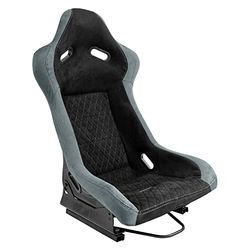 Sedile Sportivo 'LV' - Nero/Grigio - Schienale Fisso in Poliestere - incl. Slitte