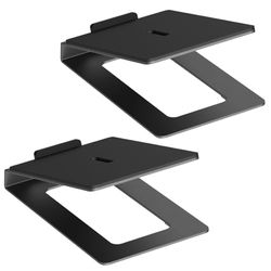 my wall HS33-2L - Soporte para Altavoces de sobremesa (2 Unidades, con Alfombrilla antivibración, ángulo de inclinación de 16°, soporta hasta 10 kg, Soporte para Cajas de PC, Cajas o monitores de