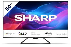 SHARP 50GR8265E Google TV 126 cm (50 inch) 4K Ultra HD 144Hz QLED (Smart TV zonder frame, Dolby Atmos, Dolby Vision IQ, HDMI 2.1 met eARC, VRR en ALLM)