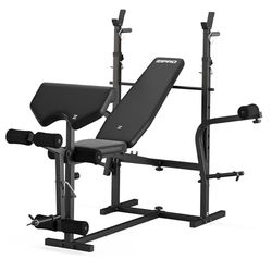 Zipro Olympische halterbankset, geribbeld, halterbank met beenontwikkelaar, curlpult, plank en vlinder, krachtstation, verstelbare rugleuning en zitkussen, 270 kg, multifunctionele trainingsbank