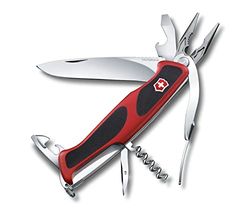 Victorinox Couteau de poche suisse, Ranger Grip 74, Multitool, Swiss Army Knife, 14 fonctions, lame à cran d'arrêt, pince à bec combi
