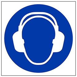 VSafety "Ear Protection Logo" teken, vierkant, (Pack van 3)
