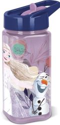 TataWay in viaggio si cresce Bouteille en plastique lilas Disney Frozen Elsa Anna Olaf 510 ml pour filles avec une paille qui évite les pertes