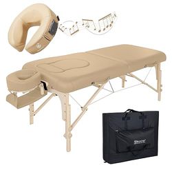 Master Massage Mobiele zwangerschapsligstoel behandelingsligstoel massagestoel borstuitsnijding buikuitsnijding met bekleding, beige, 71 cm