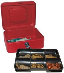 Reskal - Caja de metal (9 x 20 x 16 cm), color rojo