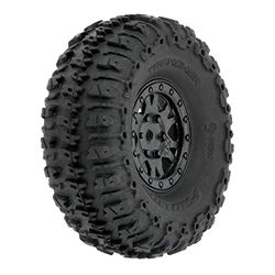 1/24 Trencher F/R 1,0 inch banden gemonteerd 7 mm zwarte impulsen (4): SCX24