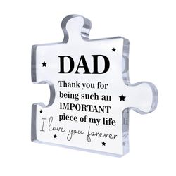 RED OCEAN Birthday - Acrylic Block Puzzle Father's Day For Dad 10x10cm - Cool Dad Presents from Daughter, Son, Mom - Heartwarming Men Birthday Ideas