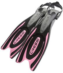 Cressi Frog Plus, Pinne per Immersione con Cinturino Regolabile Unisex Adulto, Nero/Rosa, 38/41 EU