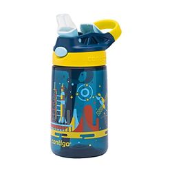 Contigo Gizmo Flip Autospout kinderdrinkfles met rietje, BPA-vrije waterfles, lekvrij, ideaal voor kleuterschool, school en sport, 420 ml