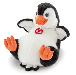 Trudi TUDC3000 Classic Plush Toy Approx. 19 cm, Size M, Soft Toy with Soft Materials, Plush Toy with Realistic Details, Washable, Cuddly Toy for Kids, Penguin Pino Black/White
