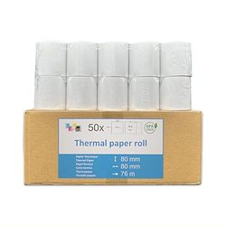 50 bobines papier thermique pour caisse enregistreuse ticket de caisse recharge standard rouleau 80 x 80 x 12 mm papier thermique 50g bobine pour caisse enregistreuse imprimante balance UGR03TH
