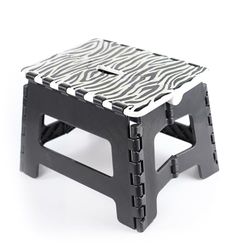 Dekton 27CM Zebra Print Step Stool, Black & White, Standard